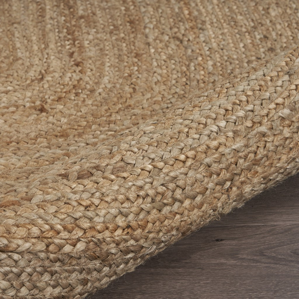 HomeRoots 7' Natural Toned Oval Shaped Area Rug