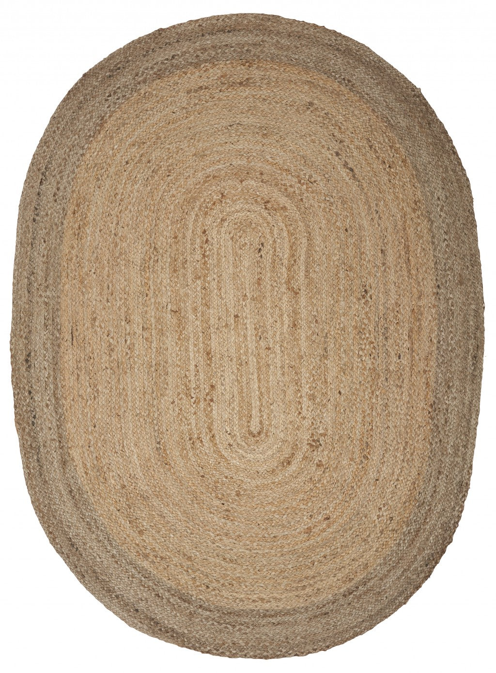 HomeRoots 7' Natural Toned Oval Shaped Area Rug