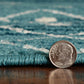 HomeRoots 7' Ocean Blue Machine Woven Geometric Tribal Indoor Runner Rug