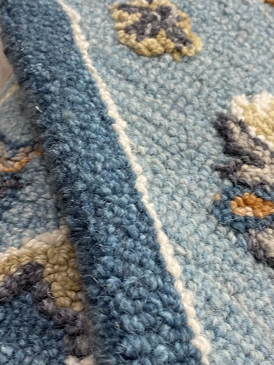 HomeRoots 7' Round Blue Traditional Medallion Area Rug