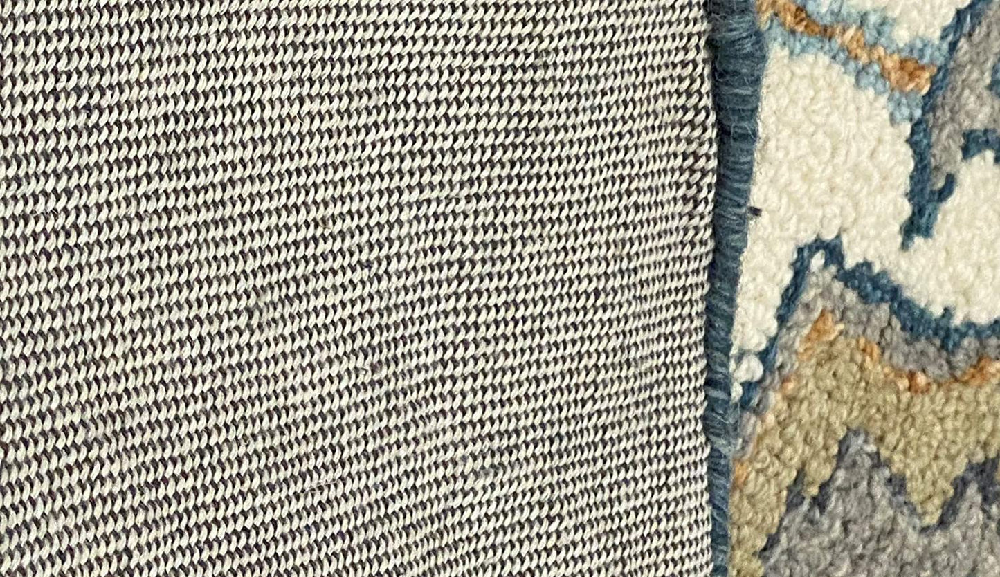 HomeRoots 7' Round Blue Traditional Medallion Area Rug