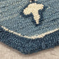 HomeRoots 7' Round Blue Traditional Medallion Area Rug