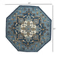HomeRoots 7' Round Blue Traditional Medallion Area Rug