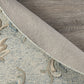 HomeRoots 7' Round Blue and Cream Filigree Area Rug