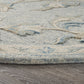 HomeRoots 7' Round Blue and Cream Filigree Area Rug