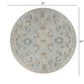 HomeRoots 7' Round Blue and Cream Filigree Area Rug