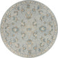 HomeRoots 7' Round Blue and Cream Filigree Area Rug