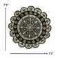HomeRoots 7' Round Gray Border Floral Medallion Area Rug