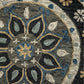 HomeRoots 7' Round Gray Border Floral Medallion Area Rug