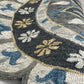 HomeRoots 7' Round Gray Border Floral Medallion Area Rug