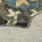HomeRoots 7' Round Gray Border Floral Medallion Area Rug