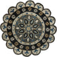 HomeRoots 7' Round Gray Border Floral Medallion Area Rug