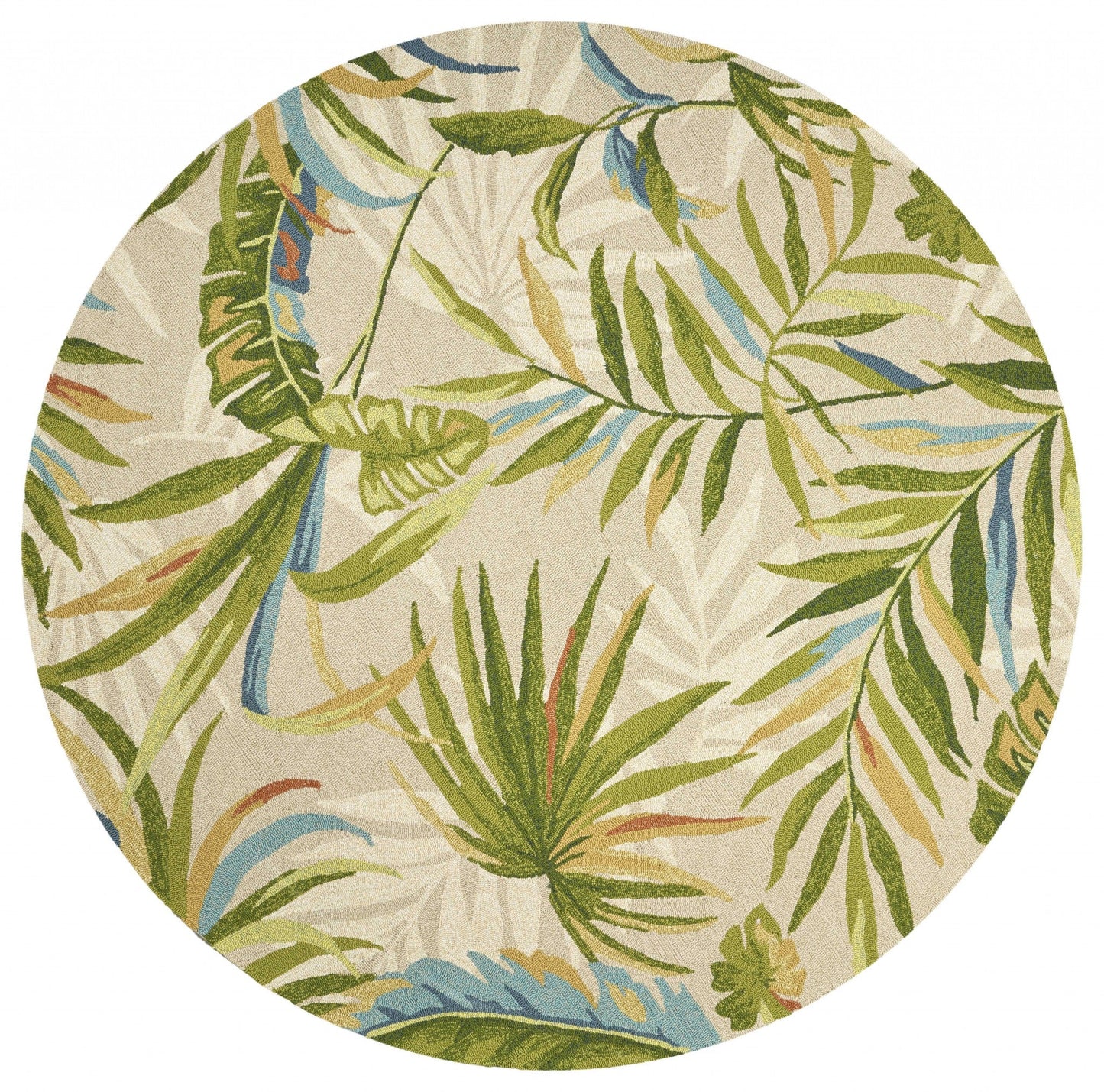 HomeRoots 7' Round UV-treated Polypropylene Sand Area Rug