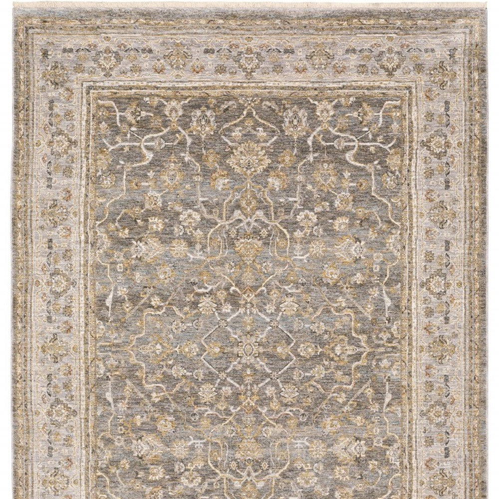 HomeRoots 7' X 10' Beige Grey Machine Woven Oriental Indoor Arean Rug