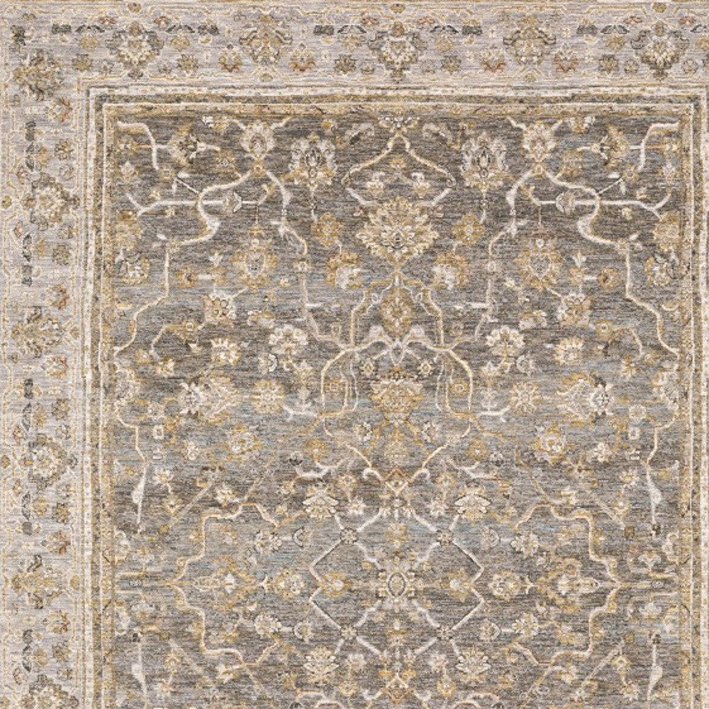HomeRoots 7' X 10' Beige Grey Machine Woven Oriental Indoor Arean Rug