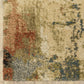 HomeRoots 7' x 10' Beige Blue Machine Woven Abstract Indoor Area Rug
