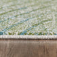 HomeRoots 7' x 10' Blue Beige Abstract Waves Modern Area Rug