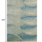 HomeRoots 7' x 10' Blue Beige Abstract Waves Modern Area Rug