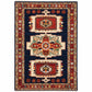 HomeRoots 7' x 10' Blue Red Machine Woven Medallions Indoor Area Rug