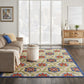 HomeRoots 7' x 10' Blue Vines Indoor Outdoor Area Rug