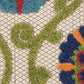 HomeRoots 7' x 10' Blue Vines Indoor Outdoor Area Rug