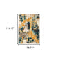 HomeRoots 7' x 10' Blue and Gold Abstract Strokes Area Rug