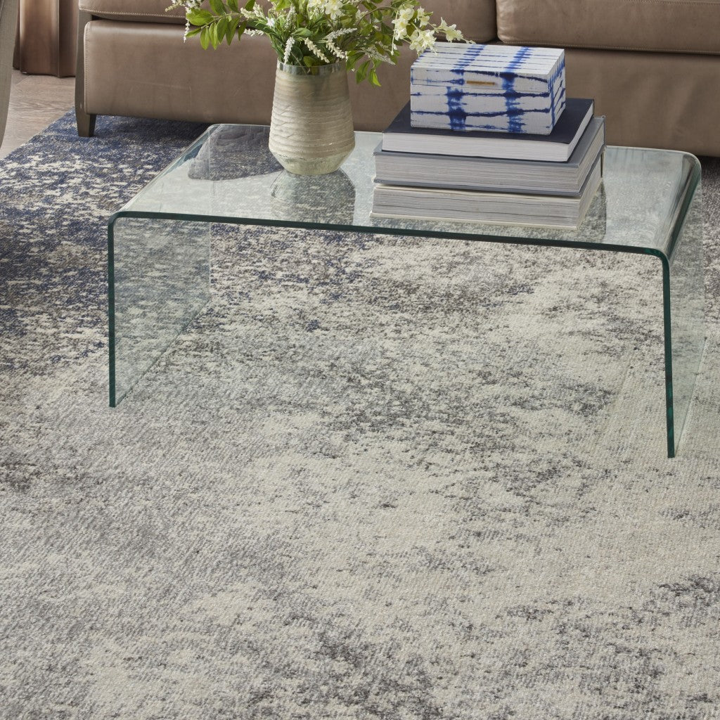 HomeRoots 7' x 10' Charcoal and Ivory Abstract Area Rug