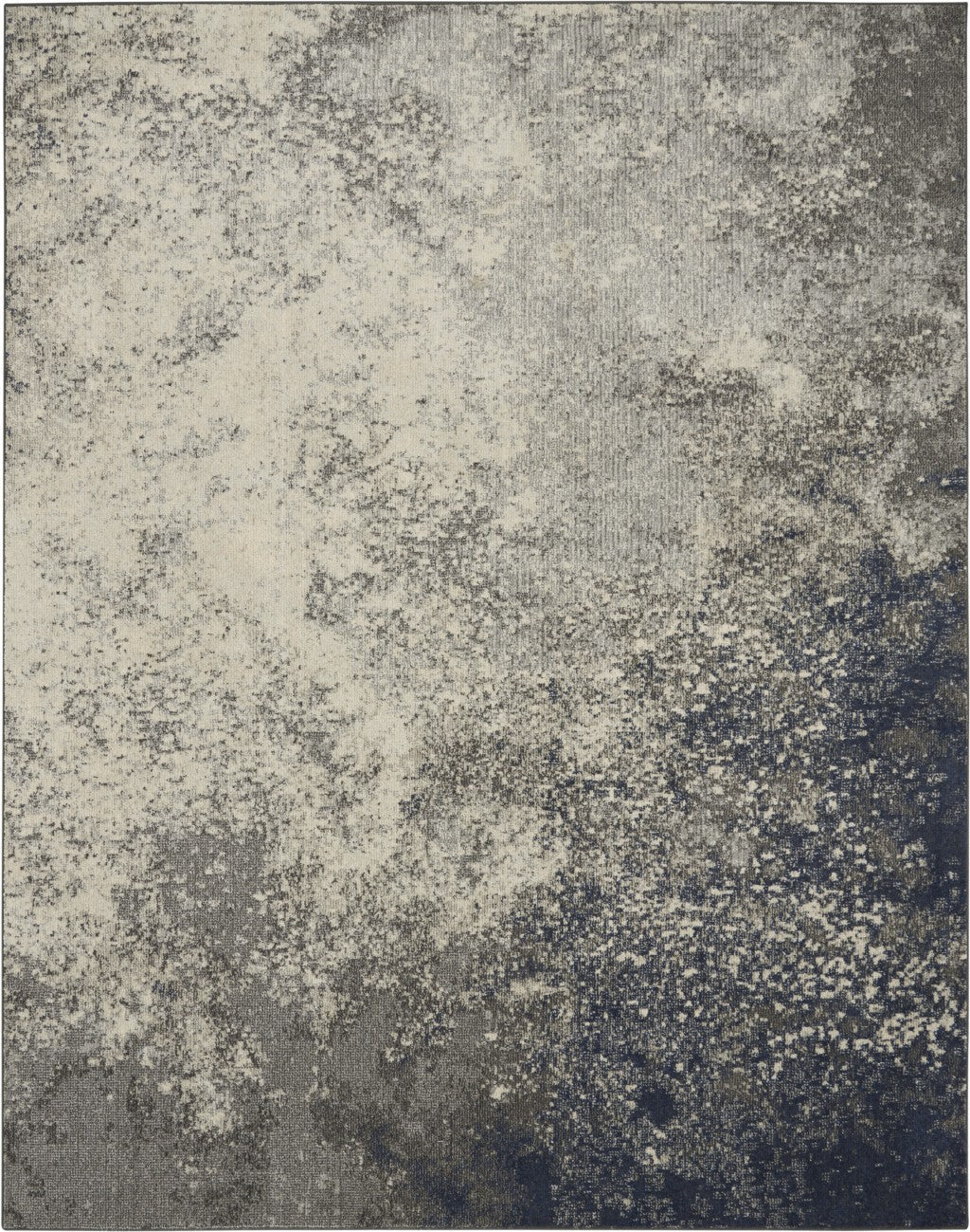 HomeRoots 7' x 10' Charcoal and Ivory Abstract Area Rug