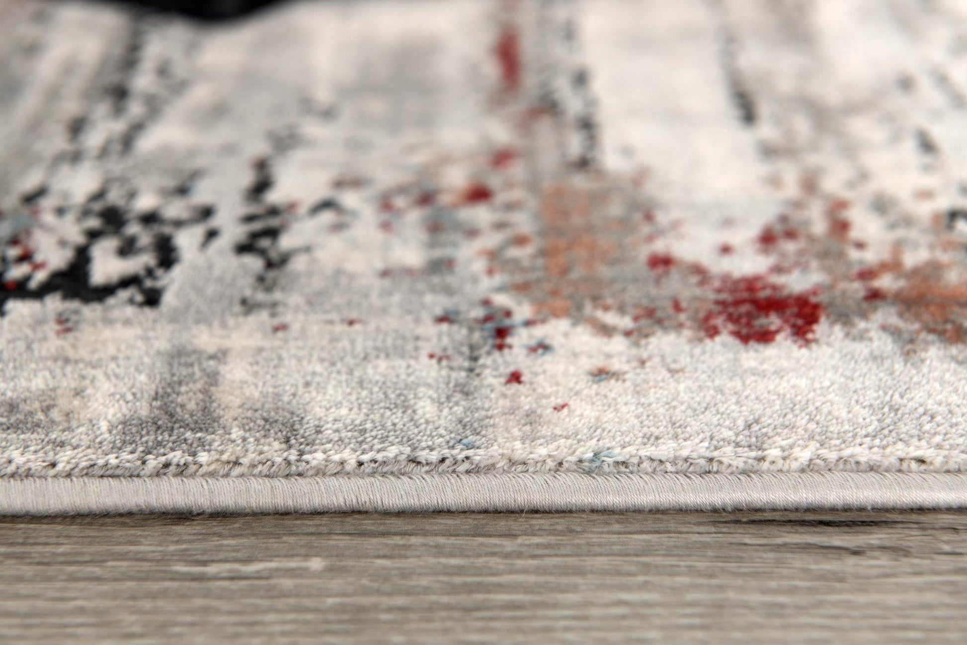 HomeRoots 7' x 10' Gray Abstract Irregular Blocks Area Rug