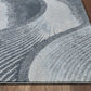 HomeRoots 7' x 10' Gray Blue Abstract Waves Modern Area Rug