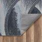 HomeRoots 7' x 10' Gray Blue Abstract Waves Modern Area Rug