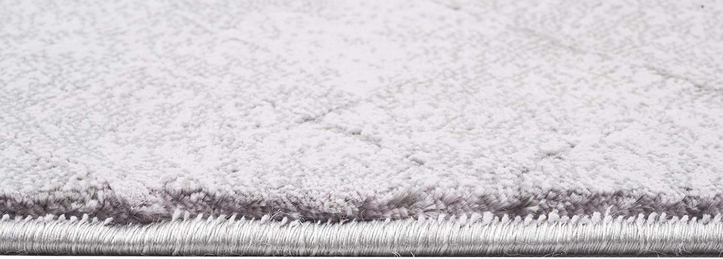 HomeRoots 7' x 10' Gray Distressed Diamonds Area Rug