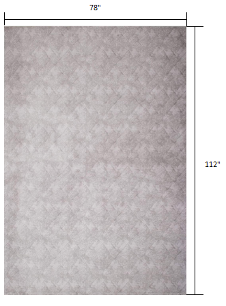 HomeRoots 7' x 10' Gray Distressed Diamonds Area Rug