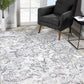 HomeRoots 7' x 10' Gray Modern Jacobean Floral Area Rug