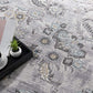 HomeRoots 7' x 10' Gray Modern Jacobean Floral Area Rug