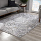 HomeRoots 7' x 10' Gray Modern Jacobean Floral Area Rug