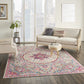 HomeRoots 7' x 10' Gray and Pink Medallion Area Rug