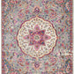 HomeRoots 7' x 10' Gray and Pink Medallion Area Rug