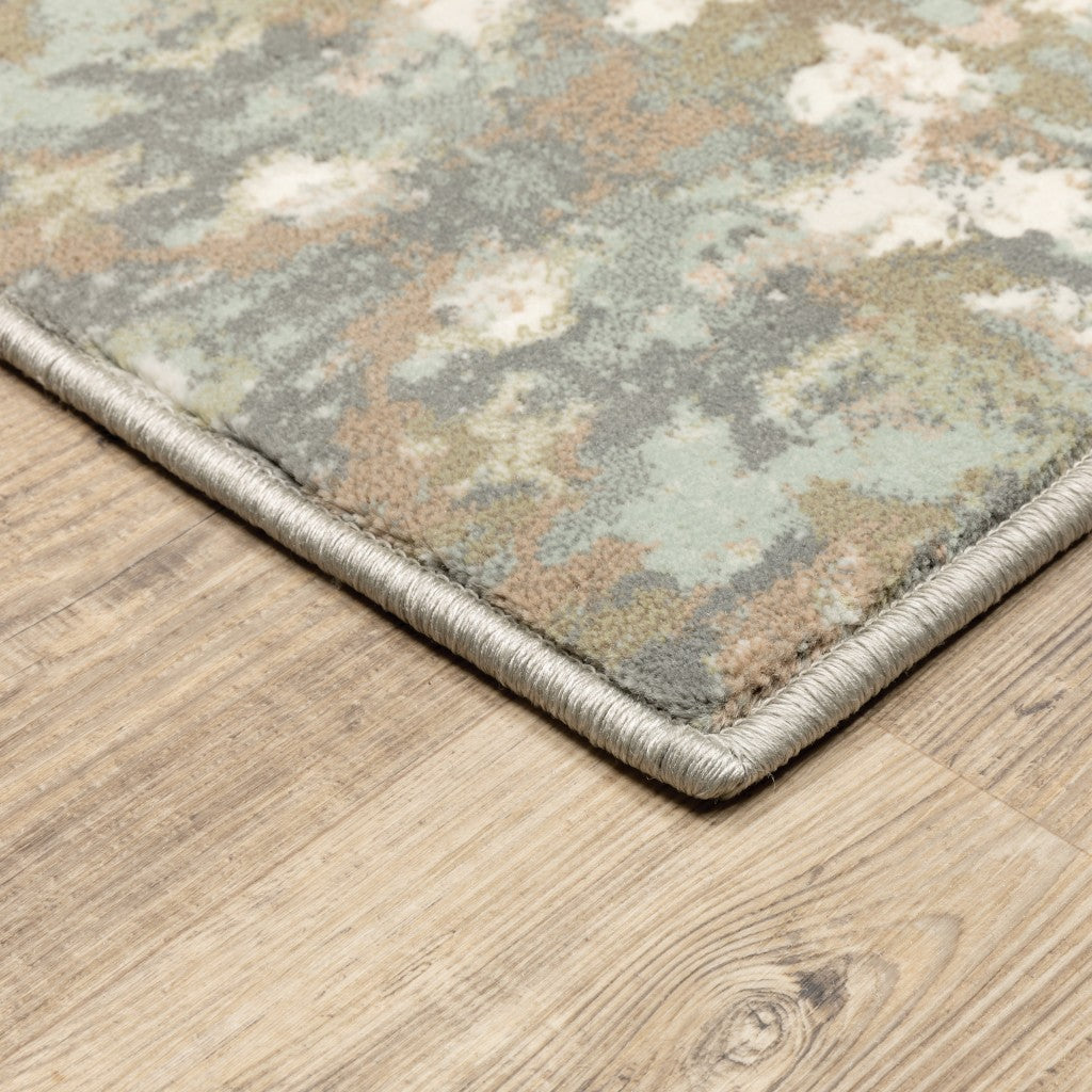 HomeRoots 7' x 10' Ivory Gray Abstract Ikat Indoor Area Rug