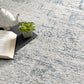 HomeRoots 7' x 10' Ivory and Blue Abstract Distressed Area Rug