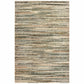 HomeRoots 7' x 10' Ivory and Sage Abstract Lines Indoor Area Rug