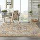 HomeRoots 7' x 10' Ivory and Yellow Center Medallion Area Rug