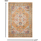 HomeRoots 7' x 10' Ivory and Yellow Center Medallion Area Rug