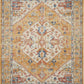 HomeRoots 7' x 10' Ivory and Yellow Center Medallion Area Rug