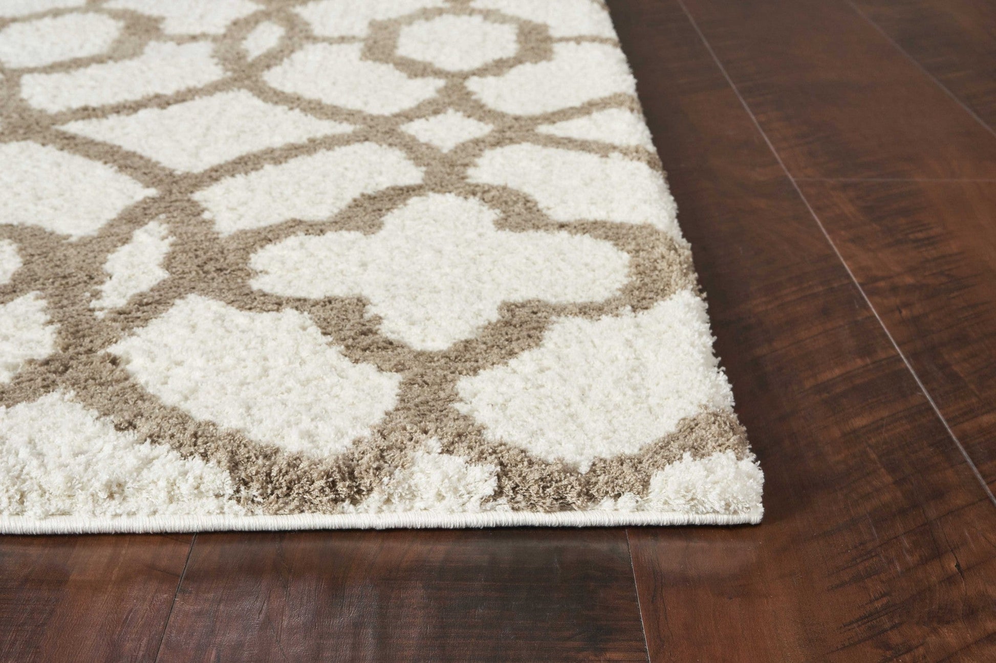 HomeRoots 7 x 10 Microfiber Ivory or Beige Area Rug