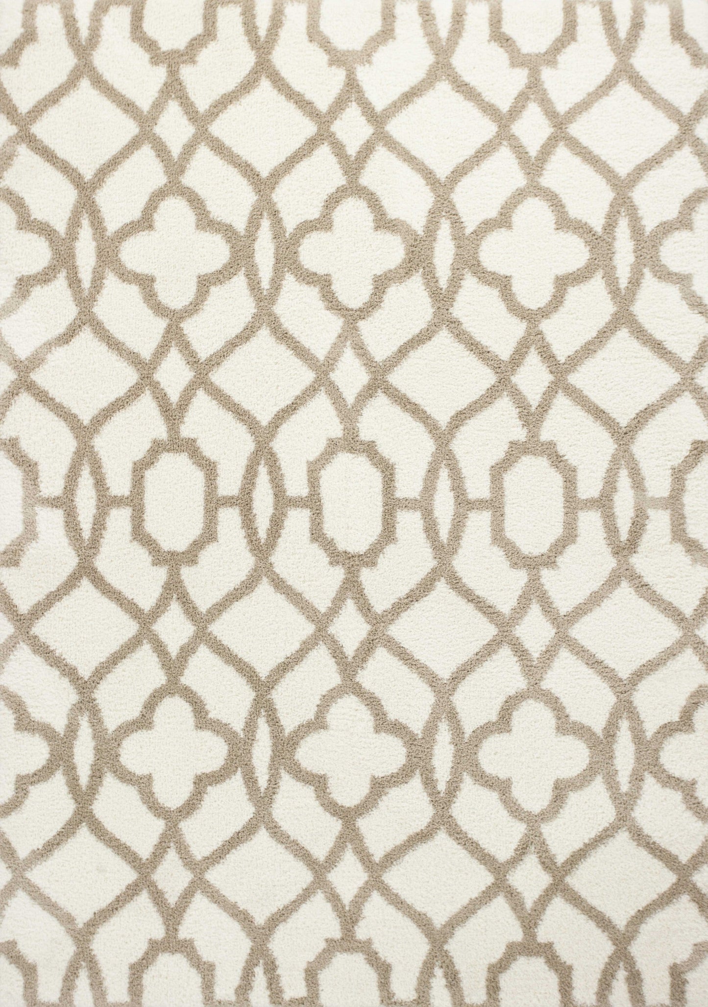 HomeRoots 7 x 10 Microfiber Ivory or Beige Area Rug