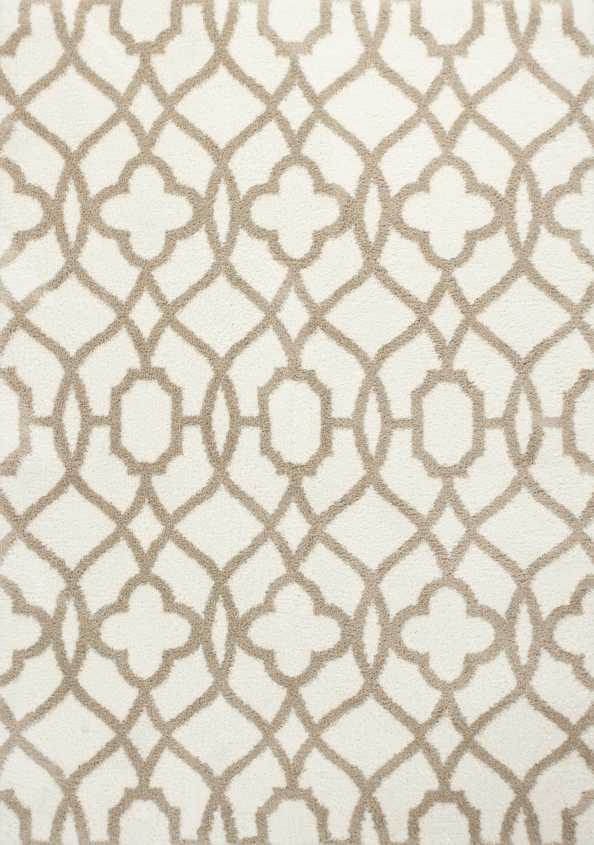 HomeRoots 7 x 10 Microfiber Ivory or Beige Area Rug