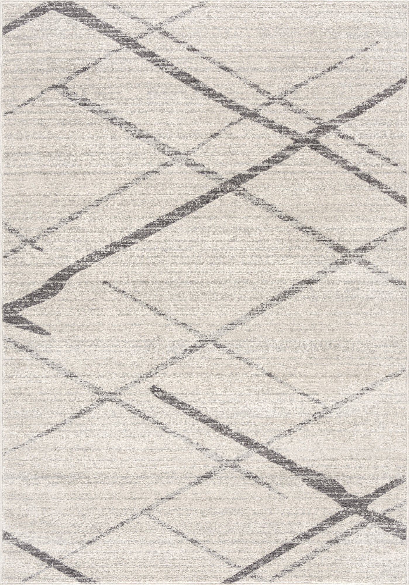 HomeRoots 7’ x 10’ Modern Abstract Pattern Area Rug in Gray Finish