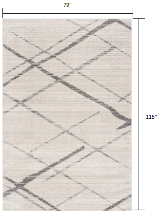 HomeRoots 7’ x 10’ Modern Abstract Pattern Area Rug in Gray Finish