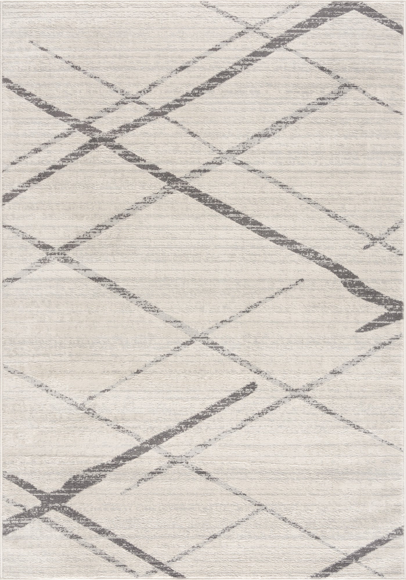 HomeRoots 7’ x 10’ Modern Abstract Pattern Area Rug in Gray Finish